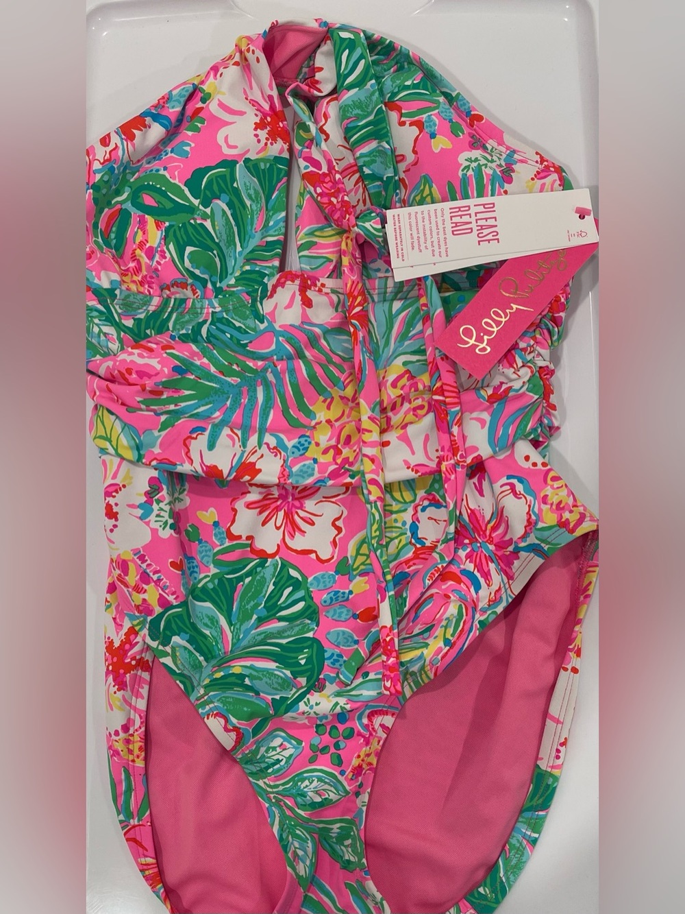 NWT Lilly Pulitzer Ledger Halter One-Piece - size 12
